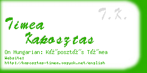 timea kaposztas business card